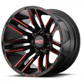 20" Moto Metal Wheels MO978 Razor Satin Black Machined with Red Insert Off-Road Rims 