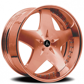 20" Staggered Artis Forged Wheels Cashville Brushed Rose Gold Face with Rose Gold over Chrome Lip Rims