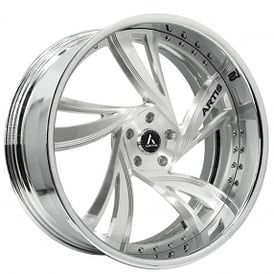 21" Artis Forged Wheels Kingston Brushed Silver Face with Chrome Lip Rims