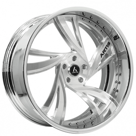 22" Artis Forged Wheels Kingston Brushed Silver Face with Chrome Lip Rims