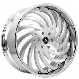 20" Artis Forged Wheels Kurva Brushed Silver Face with Chrome Lip Rims