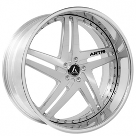 20" Artis Forged Wheels Lucid Brushed Silver Face with Chrome Lip Rims