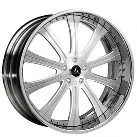 20" Artis Forged Wheels Oak Cliff Brushed Silver Face with Chrome Lip Rims