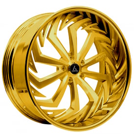 20" Artis Forged Wheels Royal Brushed Gold Face with Gold over Chrome Lip Rims