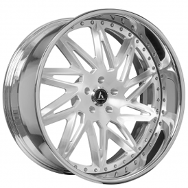 19" Artis Forged Wheels Slidell Brushed Silver Face with Chrome Lip Rims