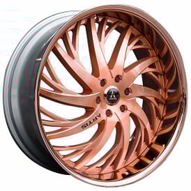 22" Staggered Artis Wheels Decatur Custom Rose Gold Rims