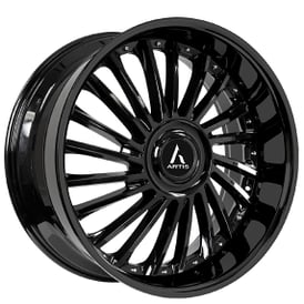 22" Staggered Artis Wheels Renegade XL Gloss Black Rims