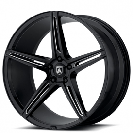 22" Asanti Wheels ABL-22 Alpha 5 Gloss Black Milled Rims