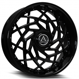 24" Azad Wheels AZ Reign Gloss Black Floating Cap Rims