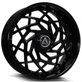 26" Azad Wheels AZ Reign Gloss Black Floating Cap Rims
