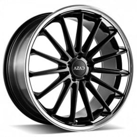 20" Staggered Azad Wheels AZ24 Semi Matte Black Face with Chrome SS Lip Rims