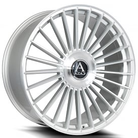 24" Azad Wheels AZ25 Silver Brushed Floating Cap Rims 