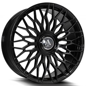 24" Staggered Azad Wheels AZ301 Gloss Black Floating Cap Rims