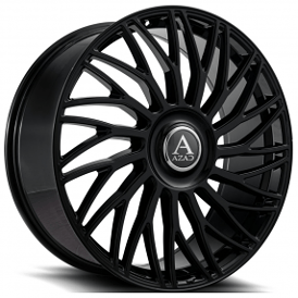 26" Azad Wheels AZ717 Gloss Black Floating Cap Rims