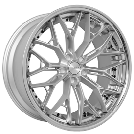 22" Azad Wheels AZSLS1.0 Brushed Silver with SS Lip Rims