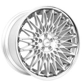 24" Azad Wheels AZSLS2.0 Brushed Silver with SS Lip Rims