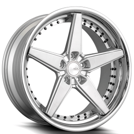 22" Azad Wheels AZSLS4.0 Brushed Silver with SS Lip Rims