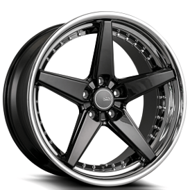 22" Azad Wheels AZSLS4.0 Gloss Black with SS Lip Rims