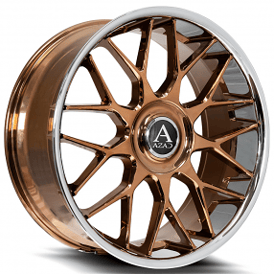 26" Azad Wheels AZV02 Rose Gold with SS Lip Floating Cap Rims