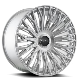 22" Azad Wheels AZV03 Brushed Silver Floating Cap Rims