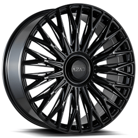 22" Azad Wheels AZV03 Gloss Black Floating Cap Rims