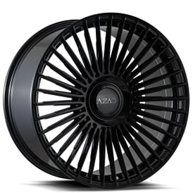 24" Azad Wheels AZV04 Gloss Black Floating Cap Rims