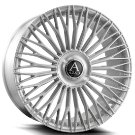 22" Azad Wheels AZV07 Brushed Silver Floating Cap Rims