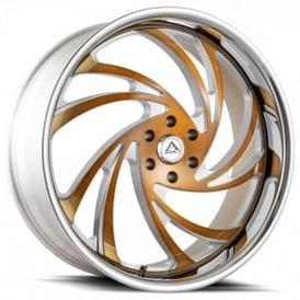 22" Azad Wheels AZ Drip Brushed Gold with SS Lip Rims
