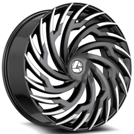 22" Azara Wheels AZA-536 Gloss Black Machined Rims
