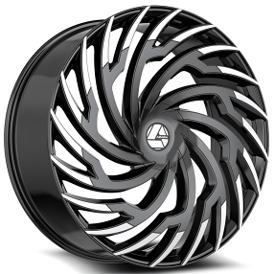 26" Azara Wheels AZA-536 Gloss Black Machined Rims