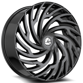 22x8.5" Azara Wheels AZA-536 Gloss Black Rims