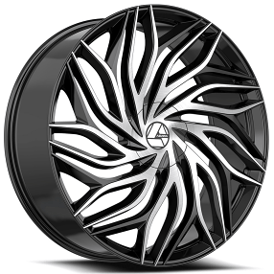 22" Azara Wheels AZA-537 Gloss Black Machined Rims