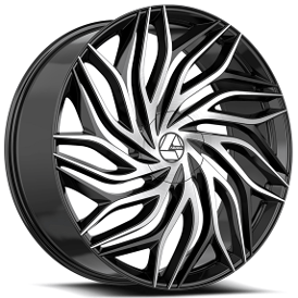 22x8.5" Azara Wheels AZA-537 Gloss Black Machined Rims