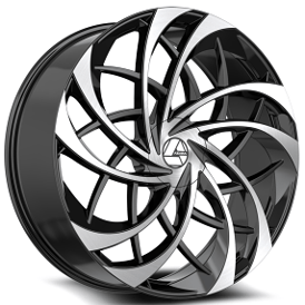22" Azara Wheels AZA-540 Gloss Black Machined Rims