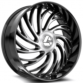 30" Azara Wheels AZX-101 Gloss Black Machined Rims