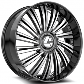 28" Azara Wheels AZX-102 Gloss Black Machined Rims