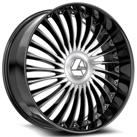 24" Azara Wheels AZX-103 Gloss Black Machined Rims