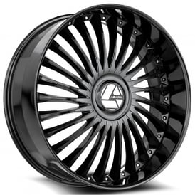 26" Azara Wheels AZX-103 Gloss Black Rims
