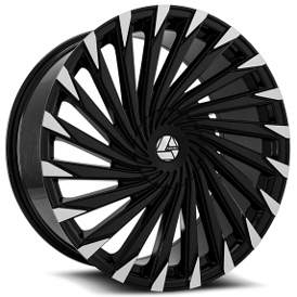 22" Azara Wheels AZA-501 Gloss Black Machined Rims