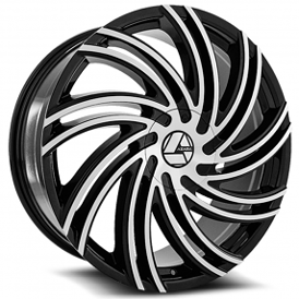 22" Azara Wheels AZA-514 Gloss Black Machined Rims
