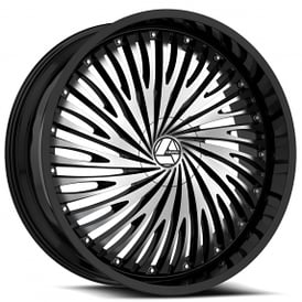 24" Azara Wheels AZA-526 Gloss Black Machined Rims