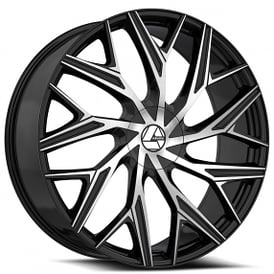 22x8.5" Azara Wheels AZA-527 Gloss Black Machined Rims