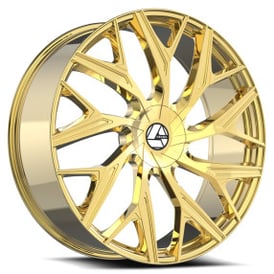 22" Azara Wheels AZA-527 Nano Gold Rims