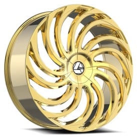 30" Azara Wheels AZA-534 Gold Plated Rims