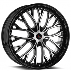 24" Cavallo Wheels CLV-33 Gloss Black Machined Rims
