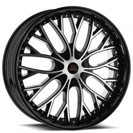 22" Cavallo Wheels CLV-33 Gloss Black Machined Rims
