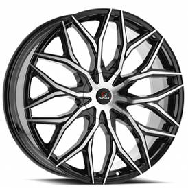 26" Cavallo Wheels CLV-37 Gloss Black Machined Rims