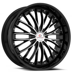 22x8.5" Cavallo Wheels CLV-42 Gloss Black Machined Rims