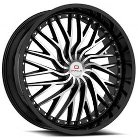 22" Cavallo Wheels CLV-43 Gloss Black Machined Rims