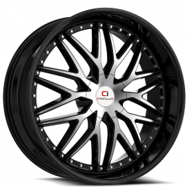 22x8.5" Cavallo Wheels CLV-46 Gloss Black Machined Rims
